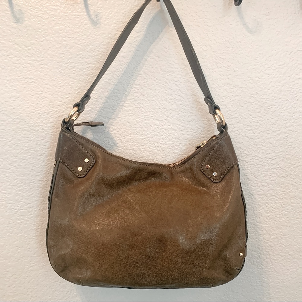 Cole Haan Green Leather Hobo Shouler Bag Purse